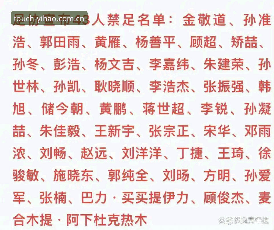 中国足协第三批禁足名单出炉：17人终身禁足+48人遭重罚的5大关键点